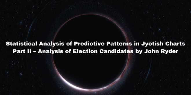 Statistical Analysis of Predictive Patterns in Jyotish Charts Part II – Analysis of Election Candidates